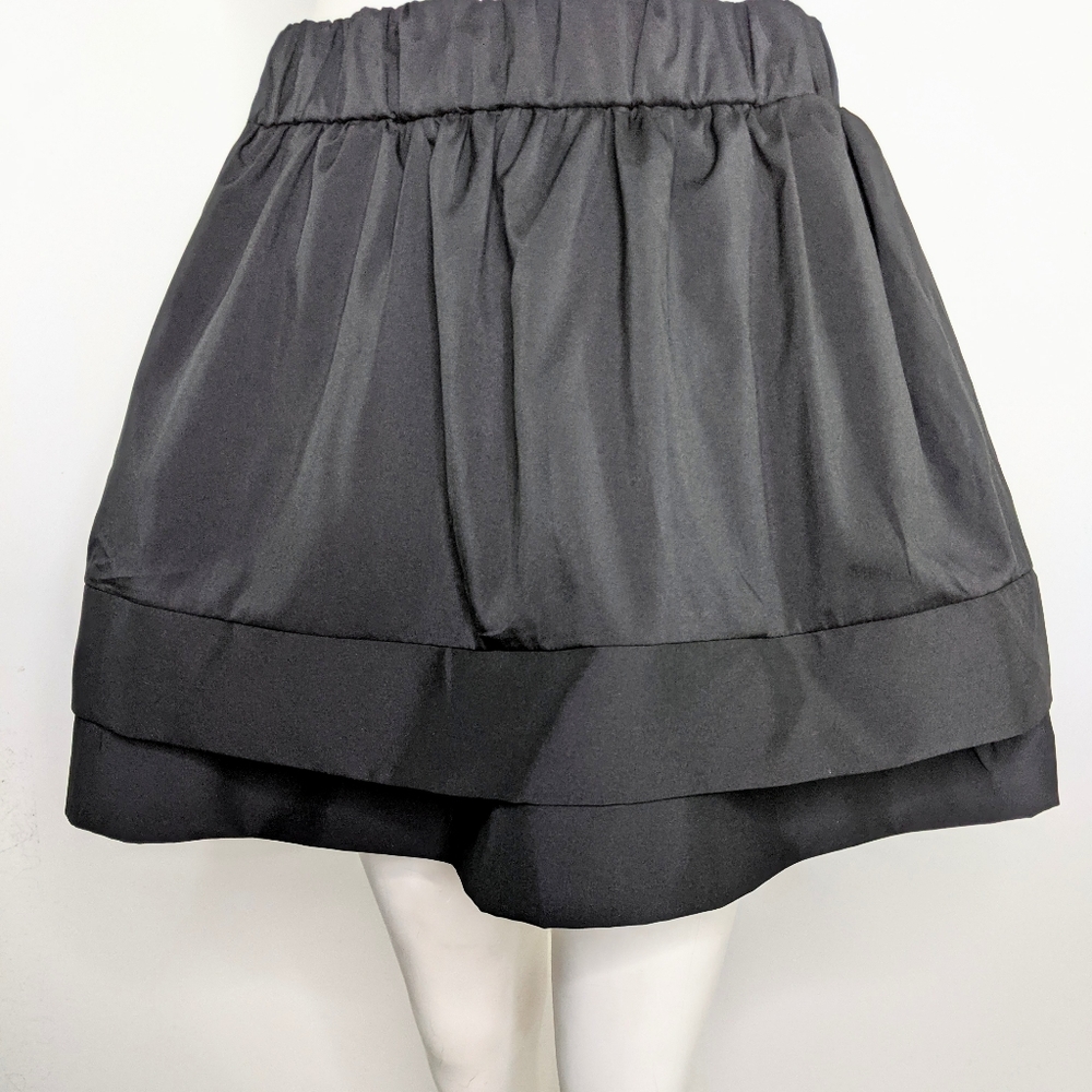 Black Layered Skater Skirt L